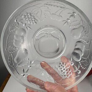 2 VTG Clear Pressed Glass‎ Apple Embossed Bowls Cornucopia Apple Serving Salad